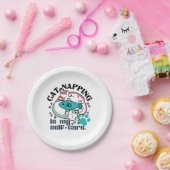 猫昼寝は私の自己主気に張:かわいい眠い猫 ペーパープレート (パーティー)