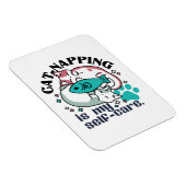 猫昼寝は私の自己主気に張：かわいい眠い猫 マグネット (右側)