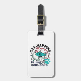 猫昼寝は私の自己主気に張：かわいい眠い猫 ラゲッジタグ