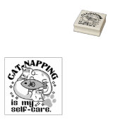 猫昼寝は私の自己主気に張：かわいい眠い猫 ラバースタンプ (押印)