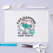 猫昼寝は私の自己主気に張：かわいい眠い猫 薄葉紙 (クラフト)