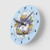 猫時計を隠す ラウンド壁時計 (傾斜)