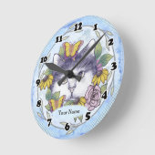 猫時計を隠す ラウンド壁時計 (傾斜)