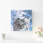 猫時計 スクエア壁時計 (ホーム)