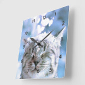 猫時計 スクエア壁時計 (傾斜)