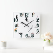 猫時計 スクエア壁時計 (ホーム)