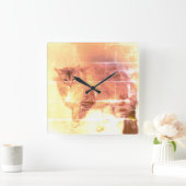 猫時計 スクエア壁時計 (ホーム)