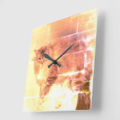 猫時計 スクエア壁時計 (傾斜)