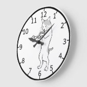 猫時計 ラージ壁時計 (傾斜)