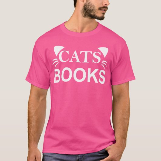 猫書籍の贈り物 Tシャツ (正面)