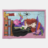 猫書籍の魔女ポーション キッチンタオル (横)