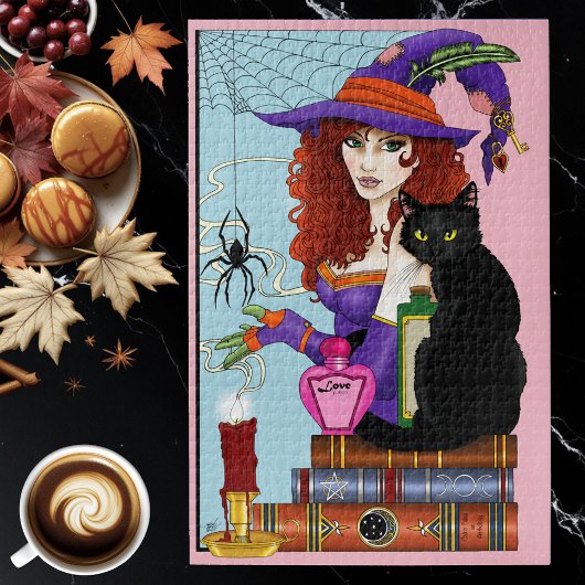 猫書籍の魔女ポーション ジグソーパズル