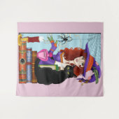 猫書籍の魔女ポーション タペストリー (正面(横))