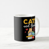 猫書籍Tシャツ コーヒーマグカップ (正面右)