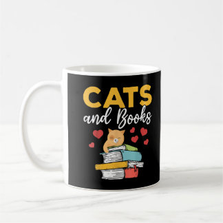 猫書籍Tシャツ コーヒーマグカップ