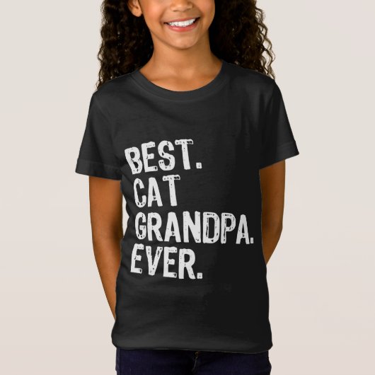 猫最高のおじいちゃんおもしろいがクール父の日 Tシャツ (正面)