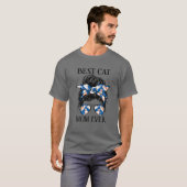 猫最高のお母さんめちゃくちゃな髪のパンMerica Sunglasse Tシャツ (正面フル)