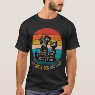 猫最高のと犬のパパは今までおもしろい- ヴィンテージCatdog - Tシャツ