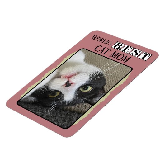 猫最高のの母がフォトピンクの緑を追加 マグネット (左側)