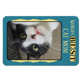 猫最高のの母が黄色の写真を追加 マグネット (横)