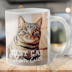 猫最高のの母さんモダンの写真カスタムと猫の名前 コーヒーマグカップ