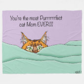 猫最高のの母さん!母の日 フリースブランケット (正面(横))