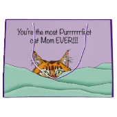 猫最高のの母さん！母の日 ラージペーパーバッグ (正面)