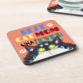 猫最高のの母さん |間抜け猫好きおもしろい コースター (左側)