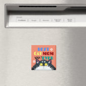 猫最高のの母さん |間抜け猫好きおもしろい マグネット (インサイチュ (食洗機))