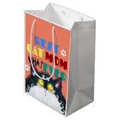 猫最高のの母さん |間抜け猫好きおもしろい ミディアムペーパーバッグ (裏面アングル)