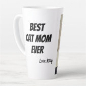 猫最高のの母の写真 カフェラテマグ (左アングル)