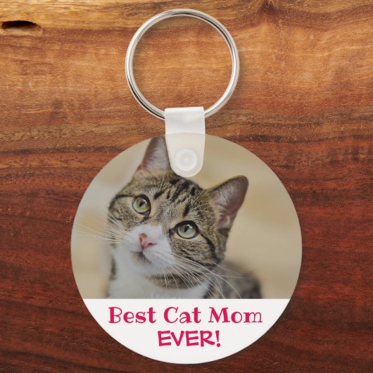 猫最高のの母の写真 キーホルダー (裏面)