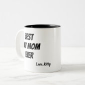 猫最高のの母の写真 ツートーンマグカップ (正面左)