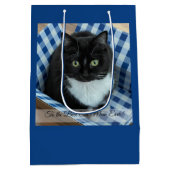 猫最高のの母の写真 ミディアムペーパーバッグ (裏面)