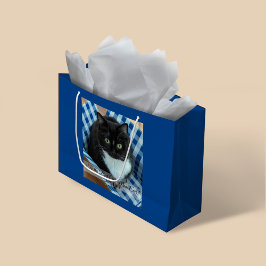 猫最高のの母の写真 ラージペーパーバッグ