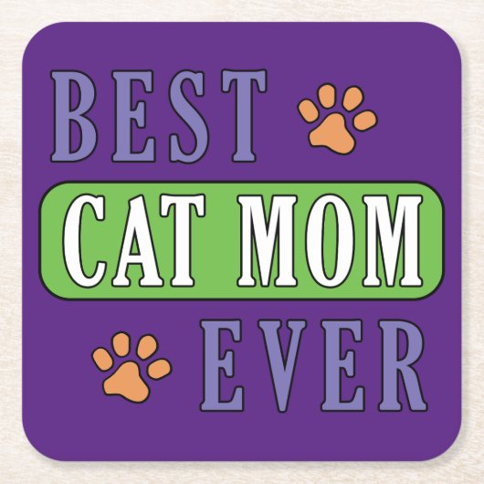 猫最高のの母 スクエアペーパーコースター (正面)