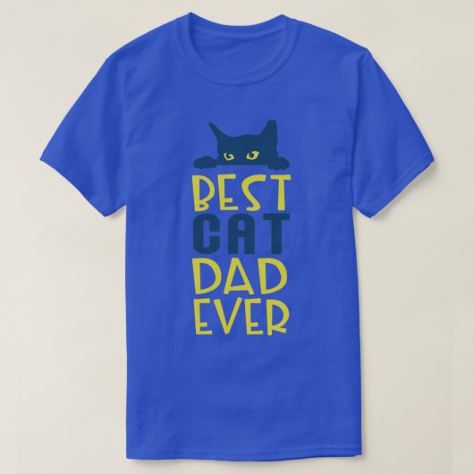 猫最高のの覗き見で猫パパが登場 Tシャツ (デザイン正面)