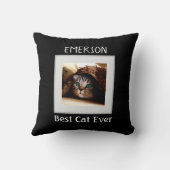 猫最高のエバパーソナライズされたペットの写真カスタム名 クッション (裏面)