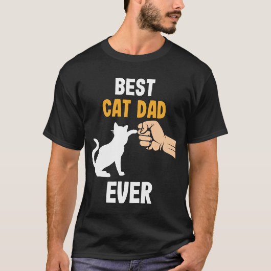 猫最高のパパで親を動物の父に生かす Tシャツ (正面)