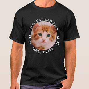猫最高のパパの前足プリントカスタム可愛いペット写真 Tシャツ