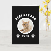 猫最高のパパエカスタムバー写真パーソナライズされた カード (黄色い花)