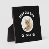 猫最高のパパエカスタムバー写真パーソナライズされた フォトプラーク (正面)