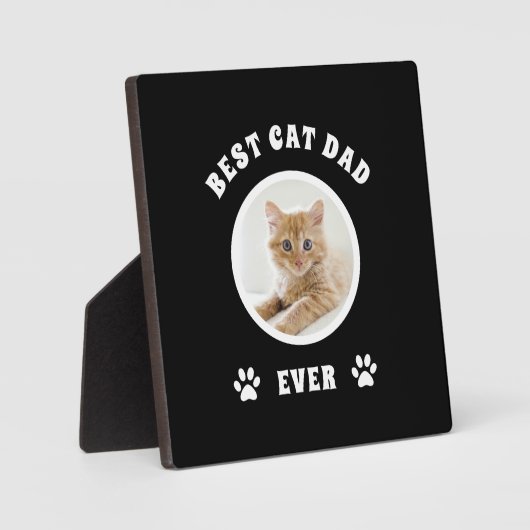 猫最高のパパエカスタムバー写真パーソナライズされた フォトプラーク (正面)