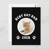 猫最高のパパエカスタムバー写真パーソナライズされた ポストカード (正面/裏面)