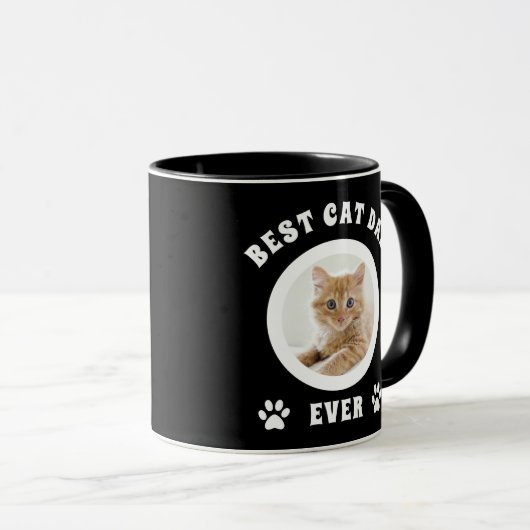 猫最高のパパエカスタムバー写真パーソナライズされた マグカップ (正面右)