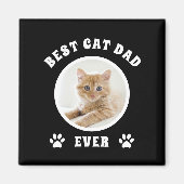 猫最高のパパエカスタムバー写真パーソナライズされた マグネット (正面)