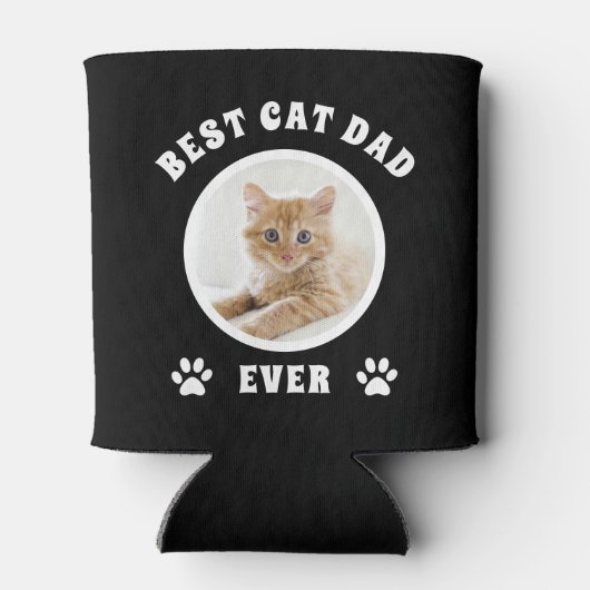 猫最高のパパエカスタムバー写真パーソナライズされた 缶クーラー (裏面)