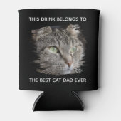 猫最高のパパエカスタムバー写真黒 缶クーラー (正面)