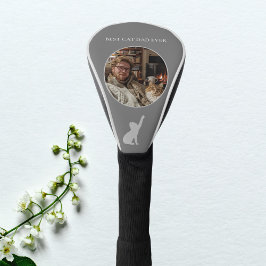 猫最高のパパエカスタムバー写真 – Dark Gray ゴルフヘッドカバー