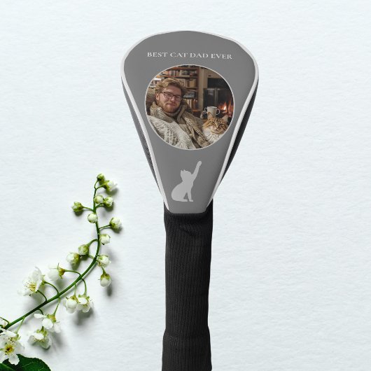 猫最高のパパエカスタムバー写真 – Dark Gray ゴルフヘッドカバー